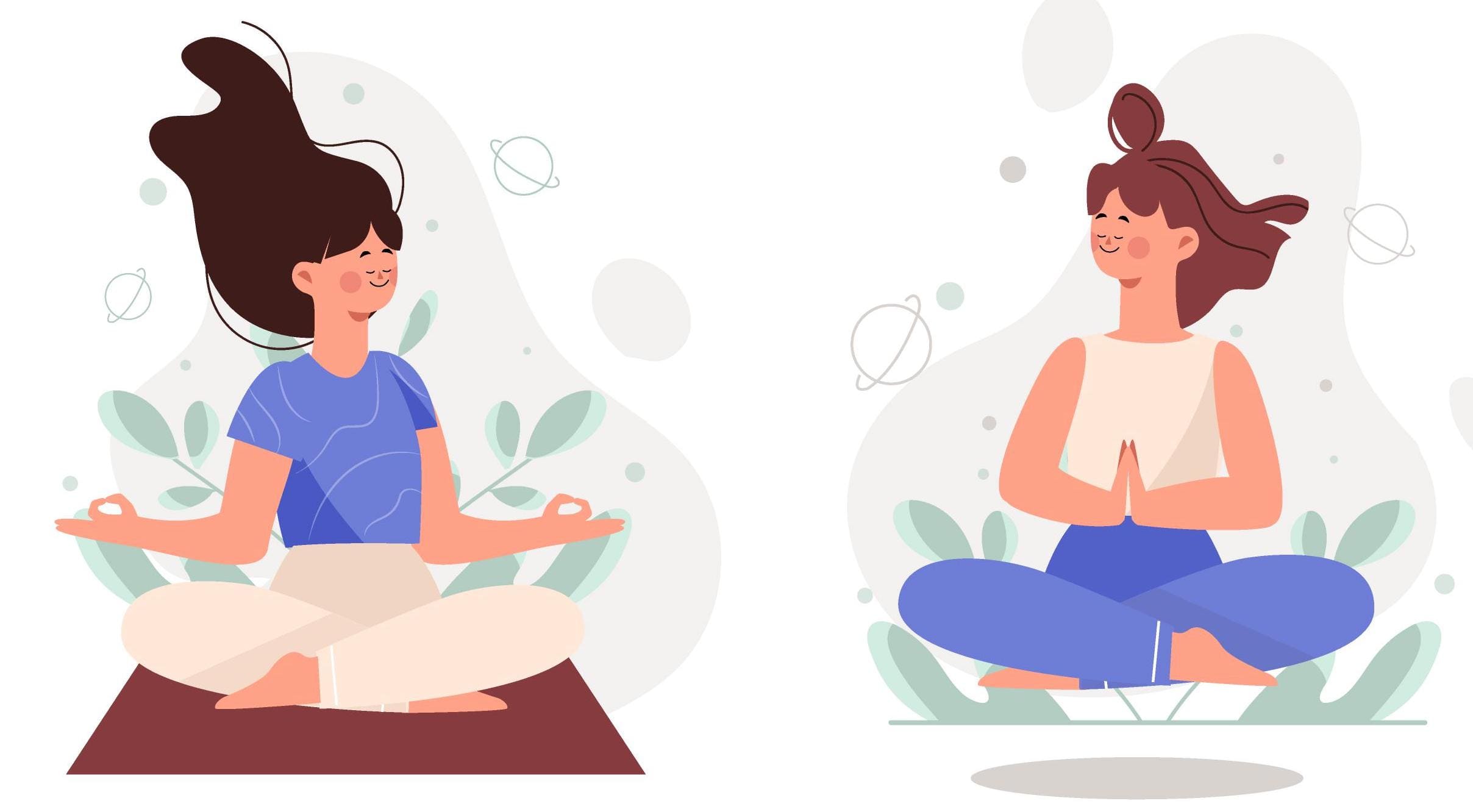 illustration de femmes en train de méditer
