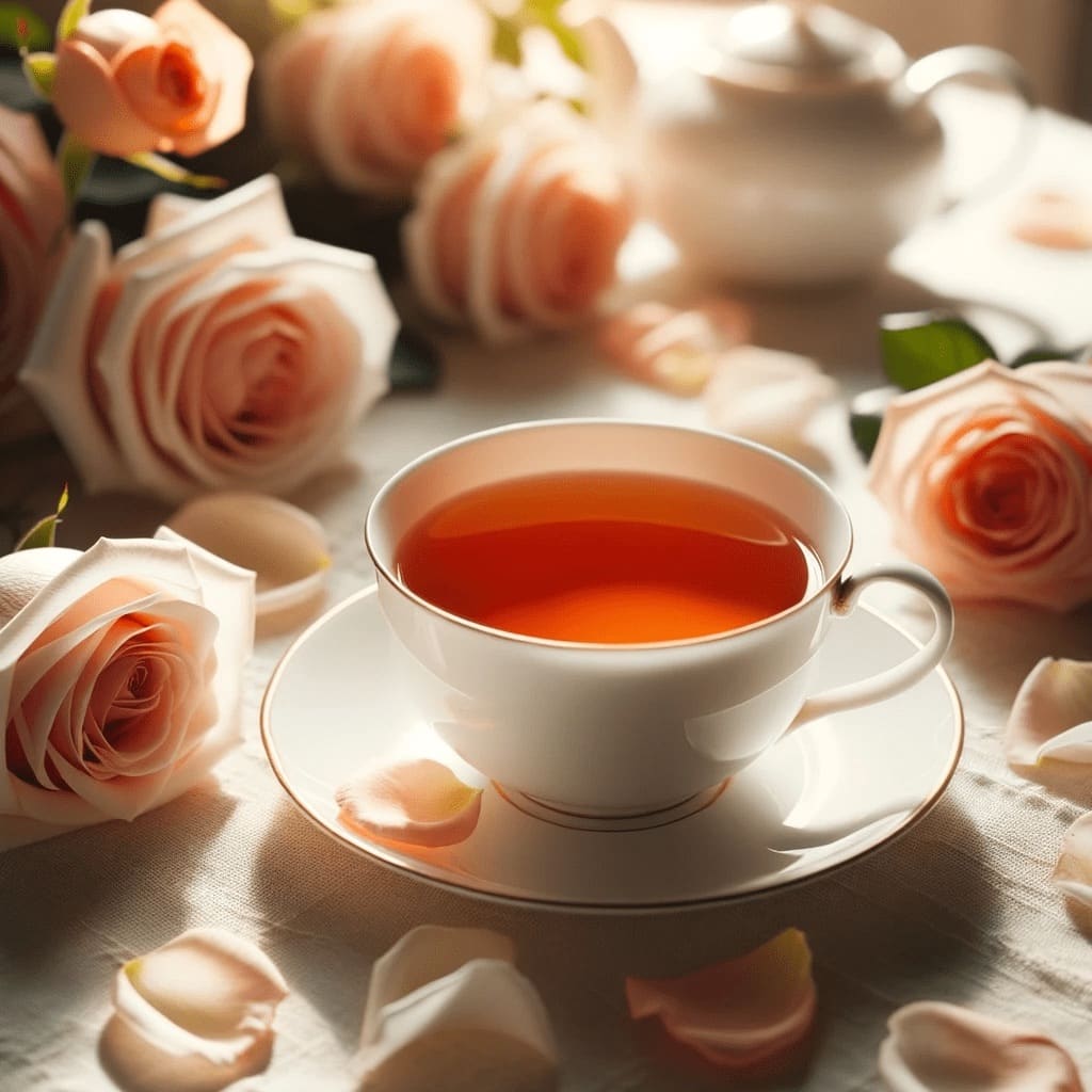 suggestion de présentation du thé noir à la rose