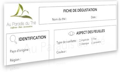 Fiche de dégustation de thé en téléchargement gratuit