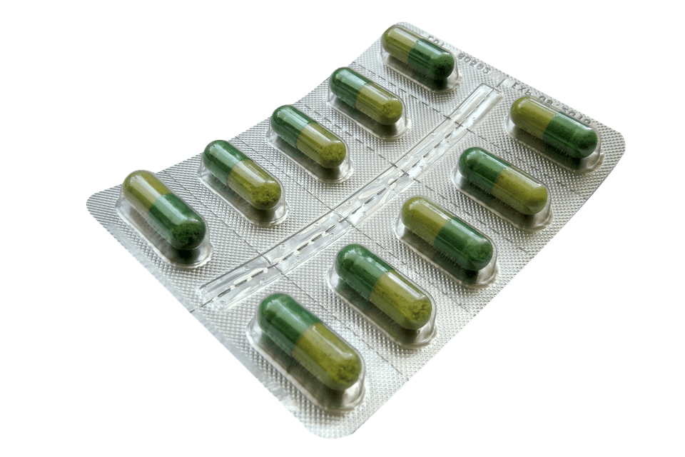 gélules de thé vert sous blister