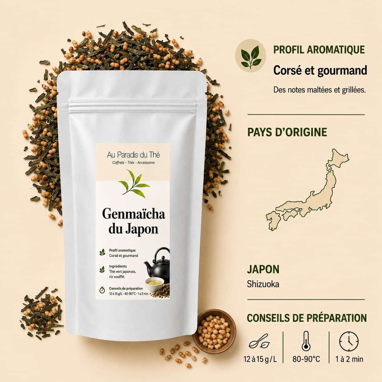 fiche genmaaicha du japon