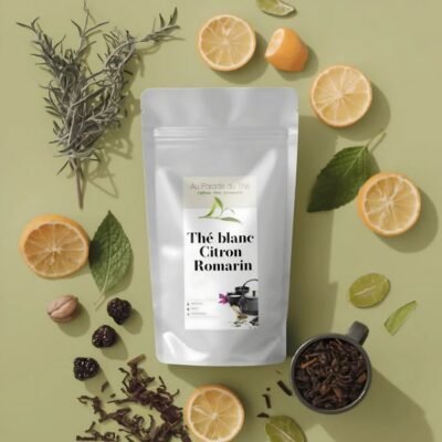 sachet thé blanc citron romarin