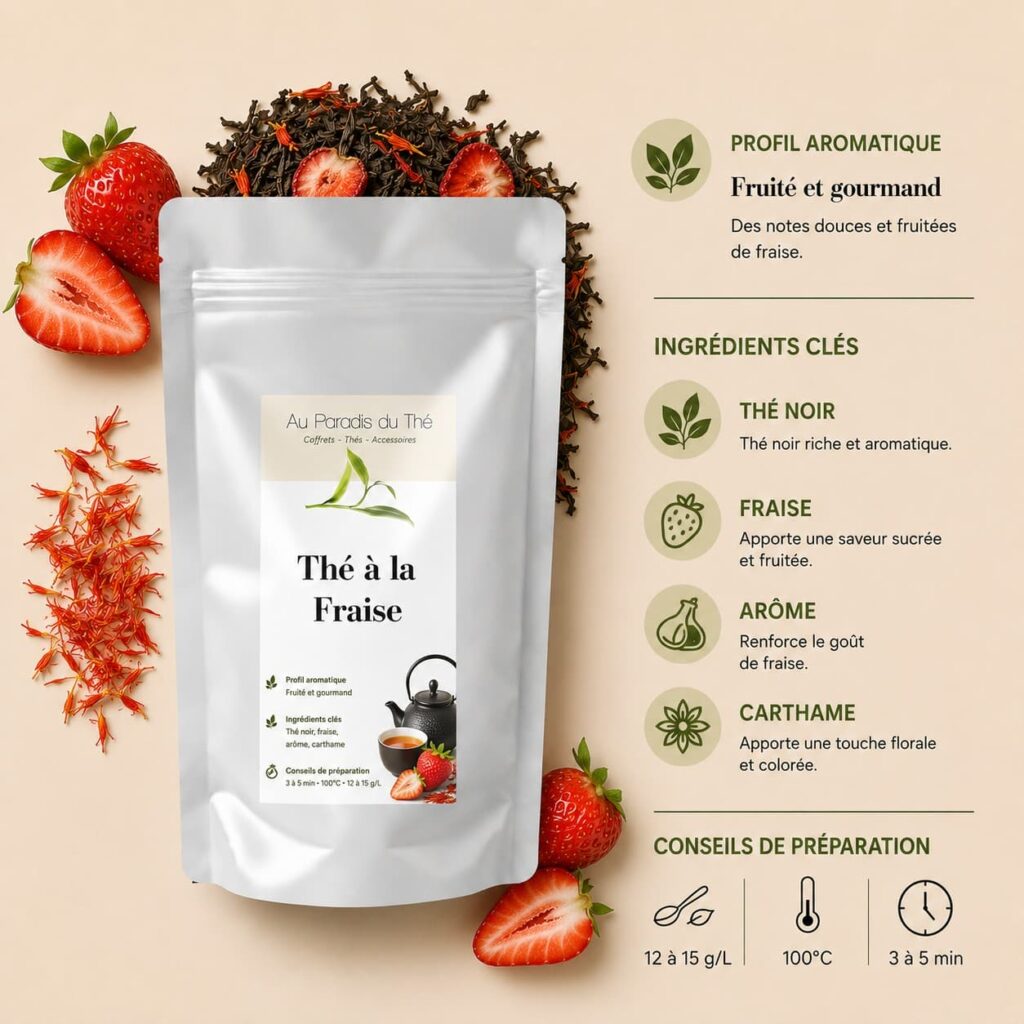 fiche thé a la fraise