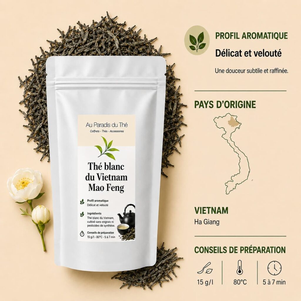 fiche Thé blanc du Vietnam Mao Feng