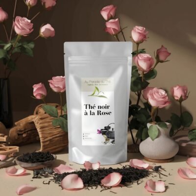 sachet refermable thé noir à la rose