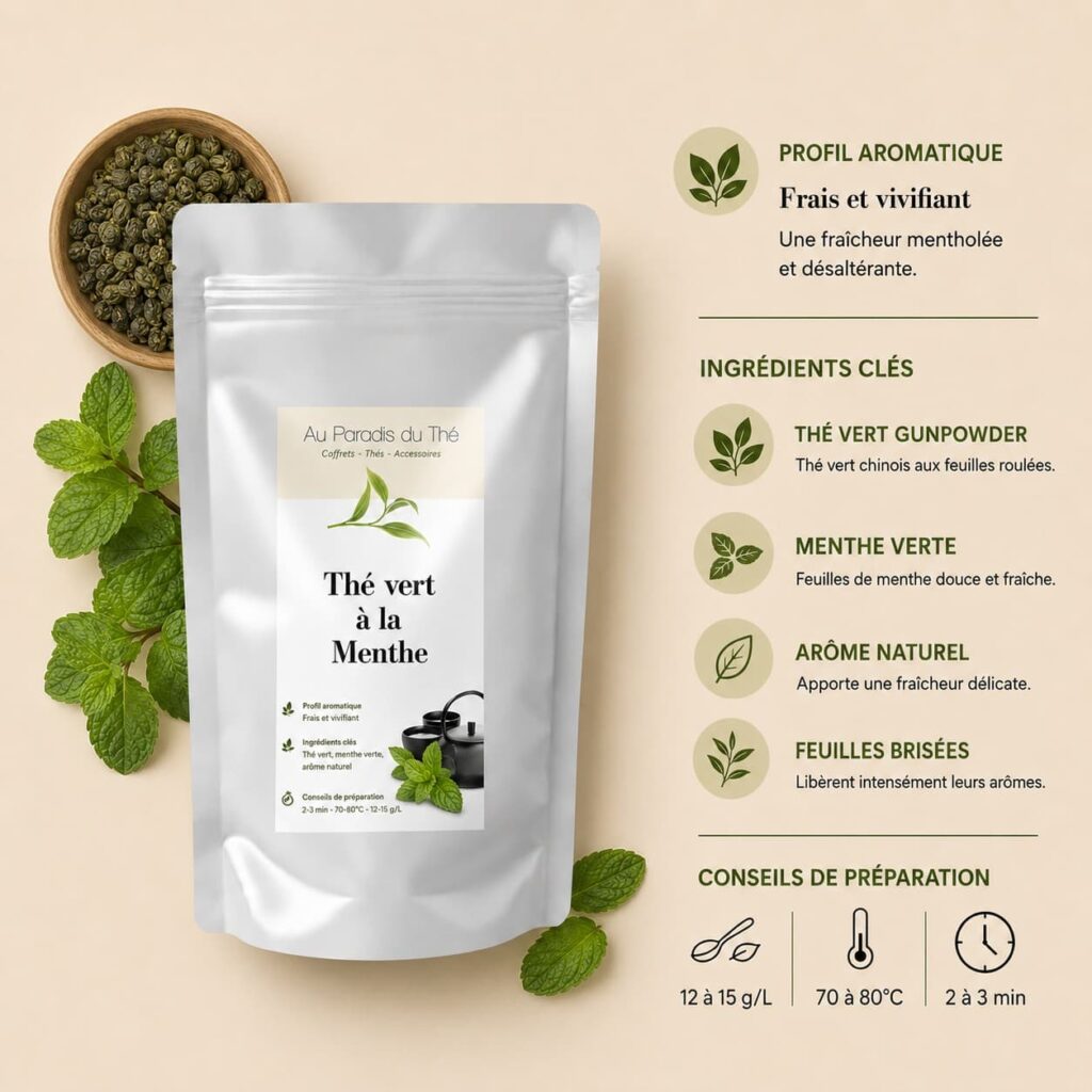 fiche thé vert a la menthe
