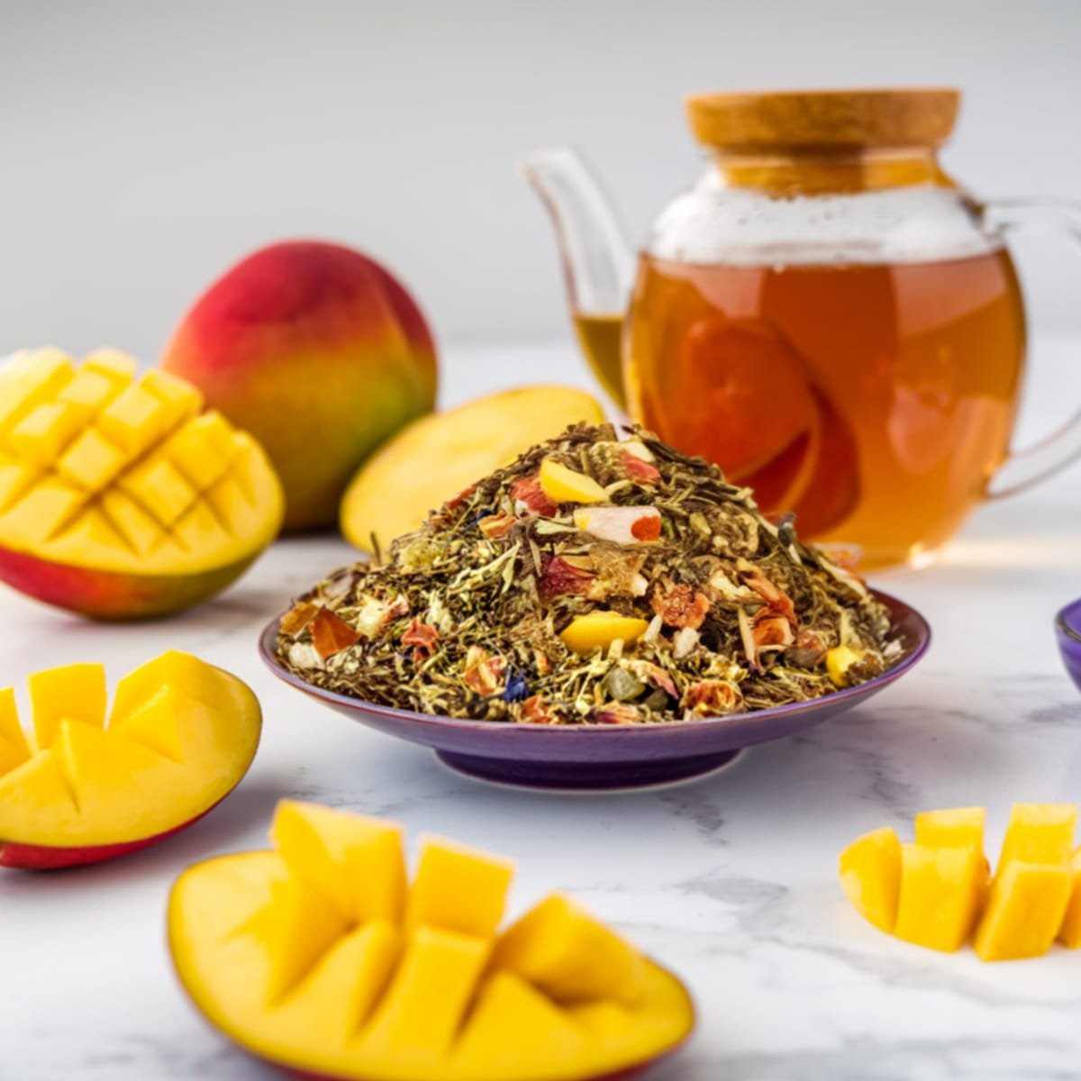 Rooibos Mangue Kombucha Rooibos avec Mangues et jarre de Kombucha