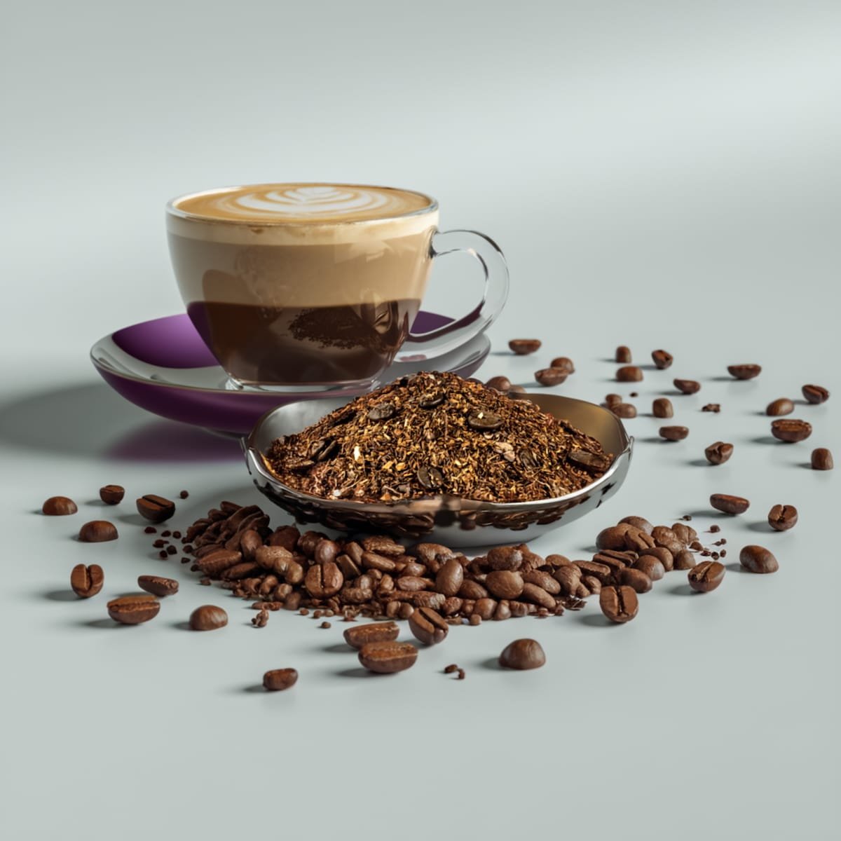 Rooibos façon Latte Macchiato Rooibos accompagné d'une tasse de Latte Macchiato