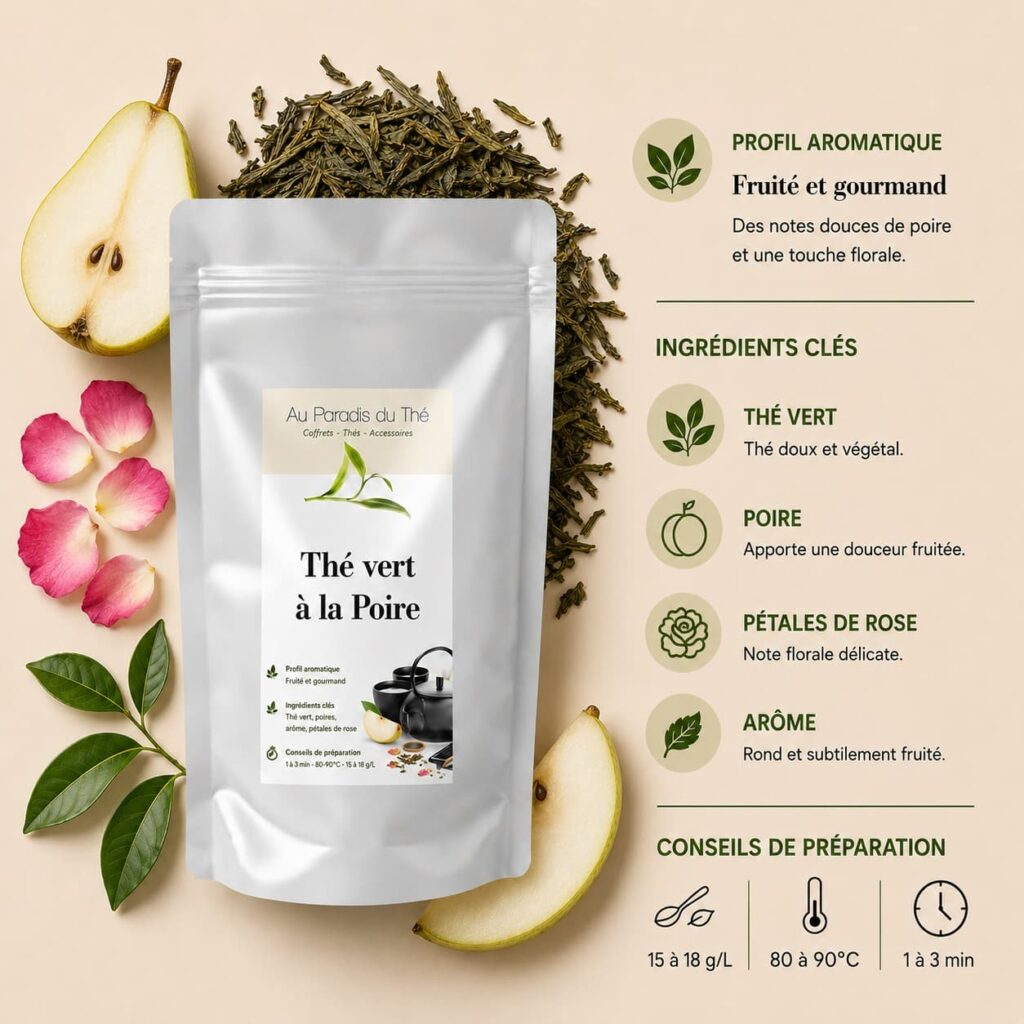 fiche thé vert a la poire
