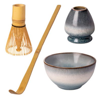 Set pour matcha en porcelaine avec chasen et cuillère
