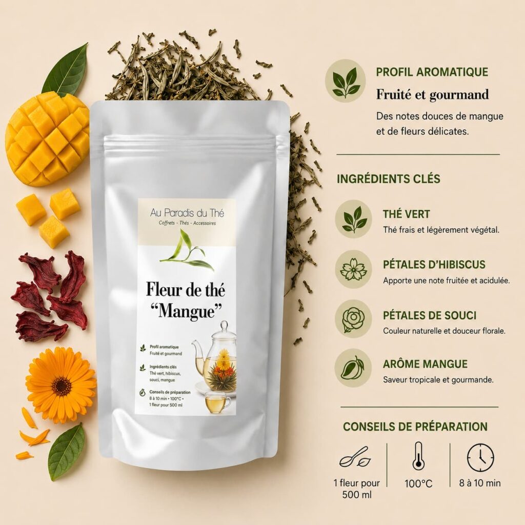 fiche fleur de thé mangue