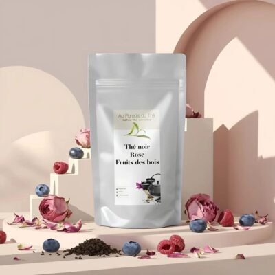 sachet thé noir rose et fruits des bois