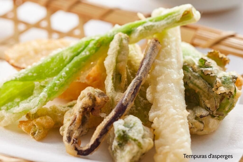 tempuras d'asperges et poivrons